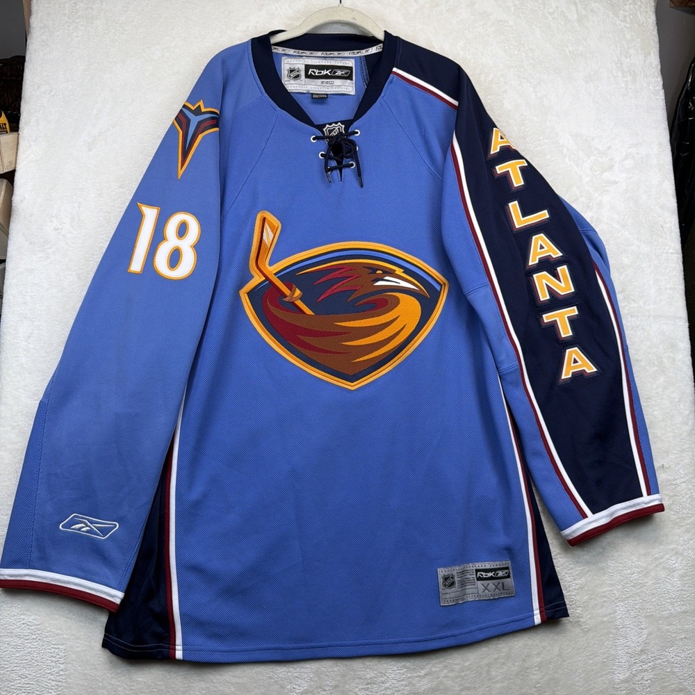 Atlanta Thrashers Marian Hossa #18 CCM Hockey Jersey XXL Blue NHL Reebok